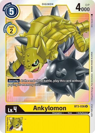 BT3-036: Ankylomon (Box Topper) | Shuffle n Cut Hobbies & Games
