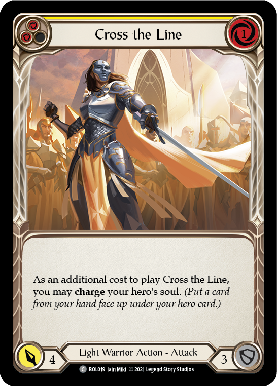 Cross the Line (Yellow) [BOL019] (Monarch Boltyn Blitz Deck) | Shuffle n Cut Hobbies & Games