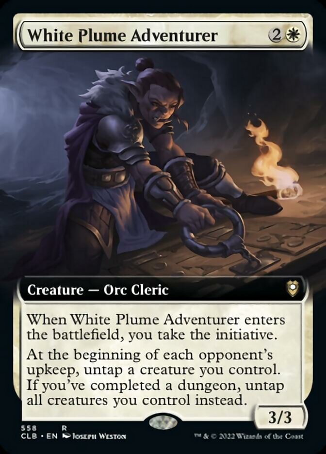 White Plume Adventurer (Extended Art) [Commander Legends: Battle for Baldur's Gate] | Shuffle n Cut Hobbies & Games