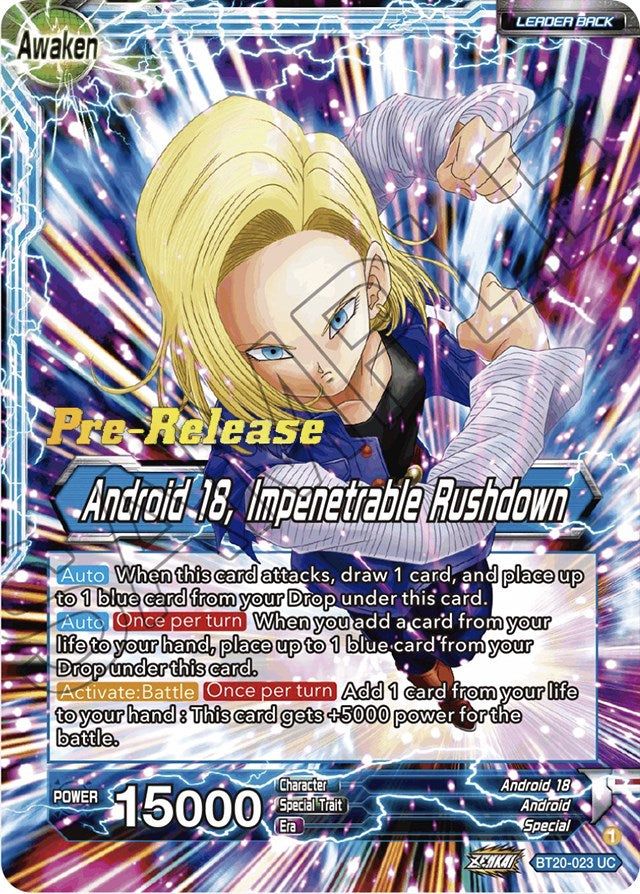 Android 18 // Android 18, Impenetrable Rushdown (BT20-023) [Power Absorbed Prerelease Promos] | Shuffle n Cut Hobbies & Games