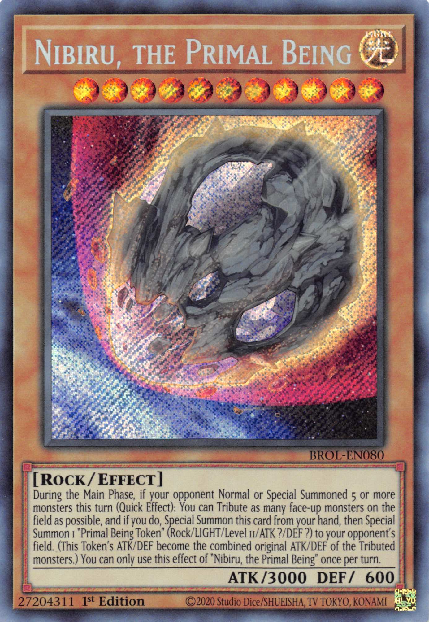 Nibiru, the Primal Being [BROL-EN080] Secret Rare | Shuffle n Cut Hobbies & Games