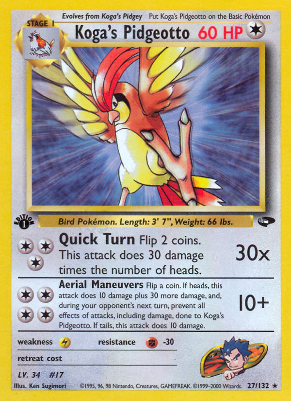 Koga's Pidgeotto (27/132) [Gym Challenge 1st Edition] | Shuffle n Cut Hobbies & Games