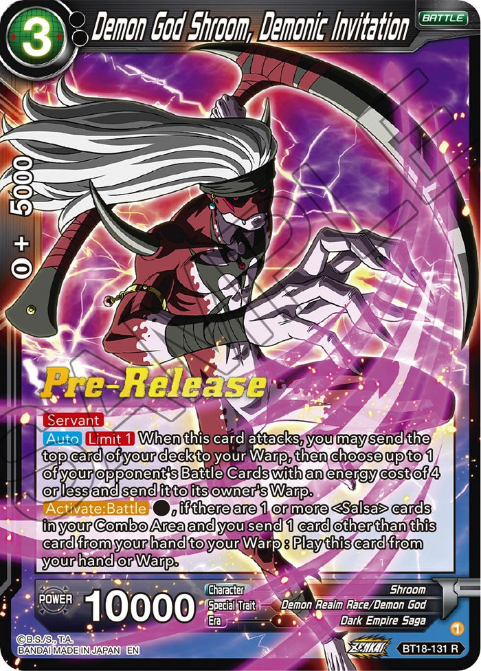 Demon God Shroom, Demonic Invitation (BT18-131) [Dawn of the Z-Legends Prerelease Promos] | Shuffle n Cut Hobbies & Games