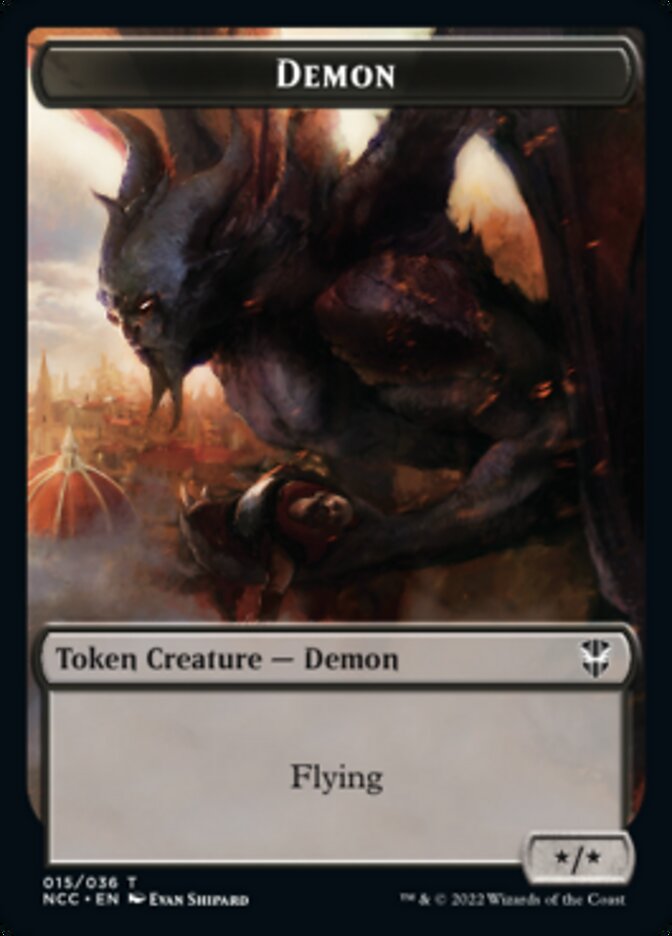 Demon // Copy Double-Sided Token [Streets of New Capenna Commander Tokens] | Shuffle n Cut Hobbies & Games