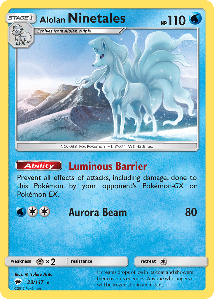 Alolan Ninetales (28/147) [Sun & Moon: Burning Shadows] | Shuffle n Cut Hobbies & Games