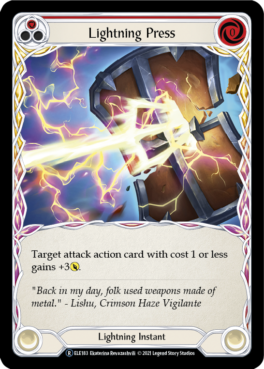 Lightning Press (Red) [U-ELE183] Unlimited Rainbow Foil | Shuffle n Cut Hobbies & Games