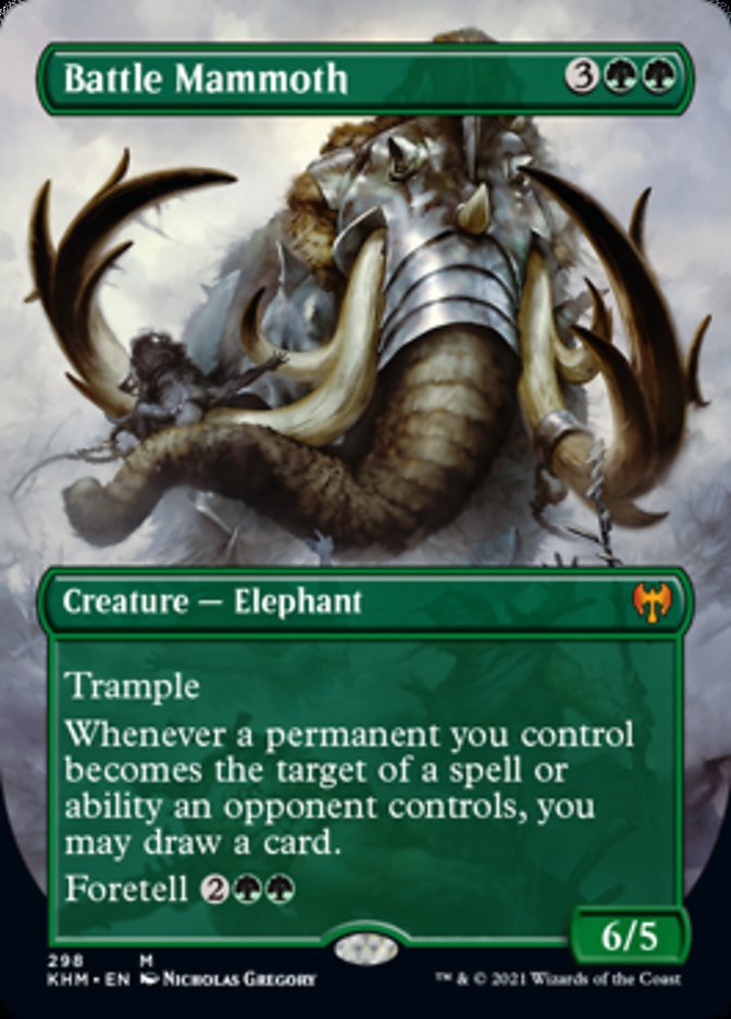 Battle Mammoth (Borderless Alternate Art) [Kaldheim] | Shuffle n Cut Hobbies & Games