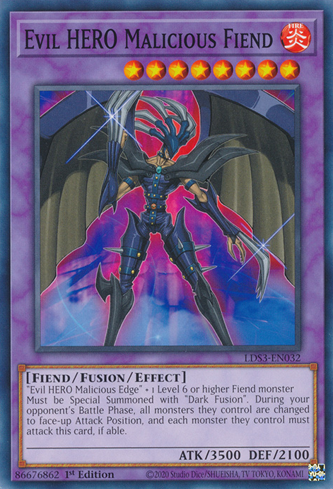 Evil HERO Malicious Fiend [LDS3-EN032] Common | Shuffle n Cut Hobbies & Games