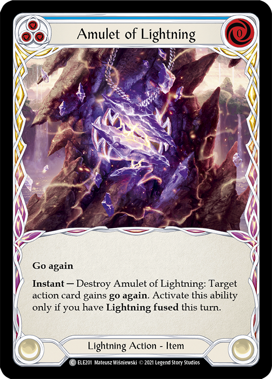 Amulet of Lightning [ELE201] (Tales of Aria)  1st Edition Rainbow Foil | Shuffle n Cut Hobbies & Games