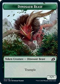 Dinosaur Beast // Human Soldier (004) Double-Sided Token [Ikoria: Lair of Behemoths Tokens] | Shuffle n Cut Hobbies & Games