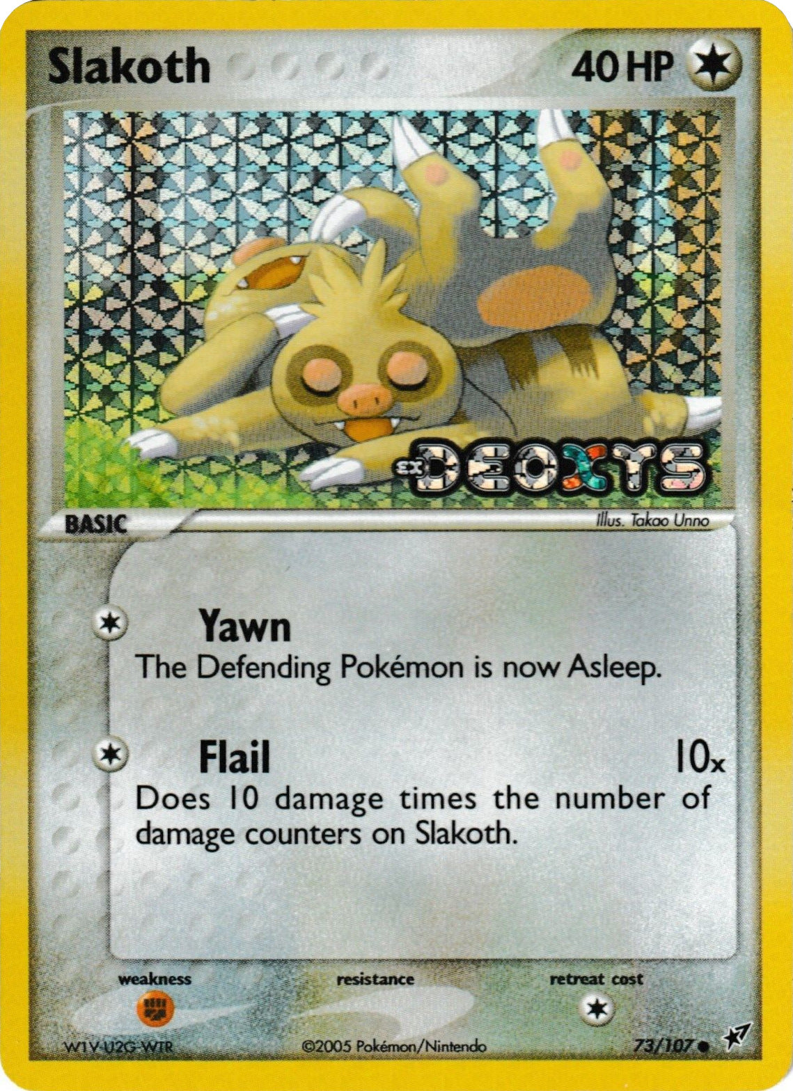 Slakoth (73/107) (Stamped) [EX: Deoxys] | Shuffle n Cut Hobbies & Games