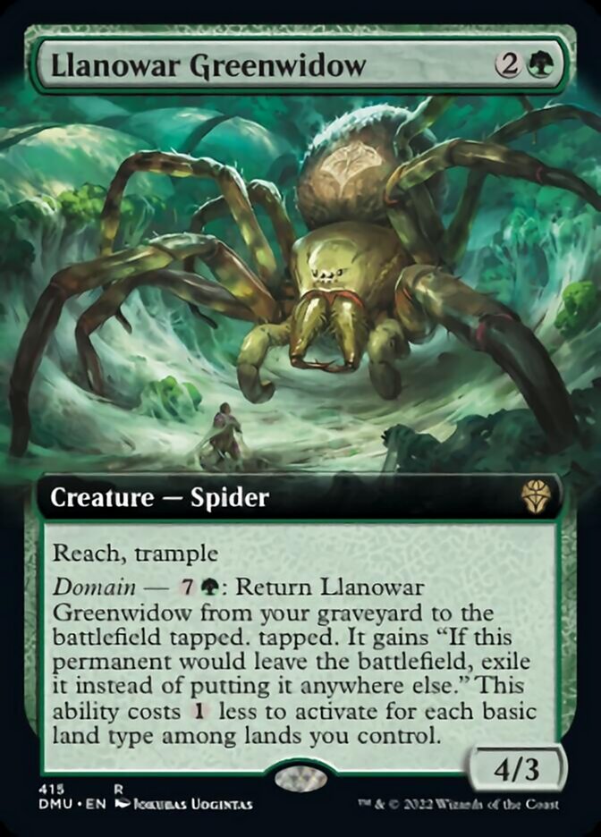 Llanowar Greenwidow (Extended Art) [Dominaria United] | Shuffle n Cut Hobbies & Games