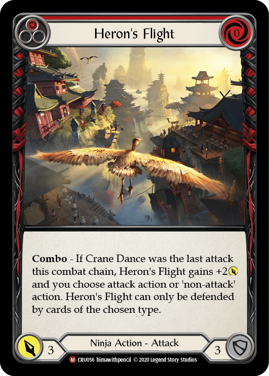 Heron's Flight [CRU056] 1st Edition Rainbow Foil | Shuffle n Cut Hobbies & Games