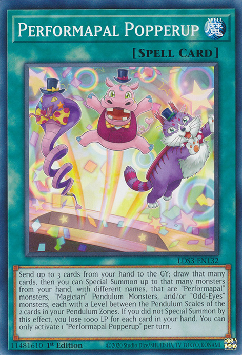 Performapal Popperup [LDS3-EN132] Common | Shuffle n Cut Hobbies & Games