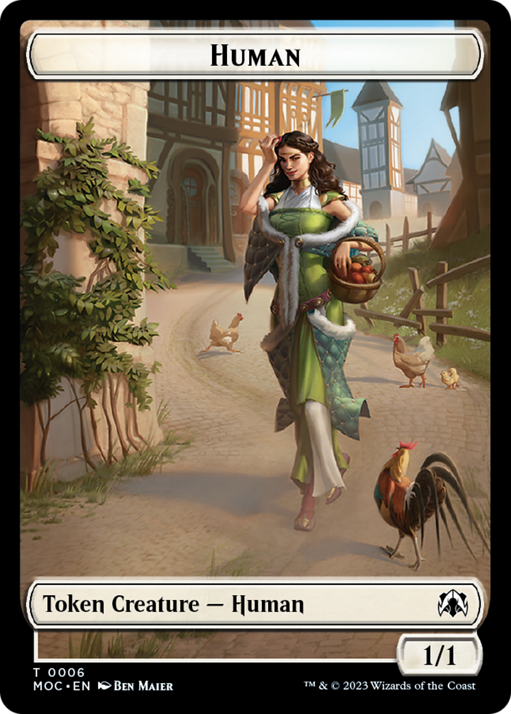 Zombie Knight // Human (6) Double-Sided Token [March of the Machine Commander Tokens] | Shuffle n Cut Hobbies & Games