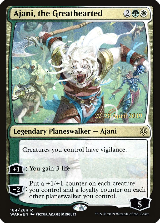 Ajani, the Greathearted [War of the Spark Prerelease Promos] | Shuffle n Cut Hobbies & Games