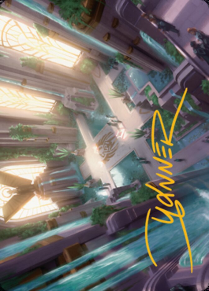Spara's Headquarters Art Card (Gold-Stamped Signature) [Streets of New Capenna Art Series] | Shuffle n Cut Hobbies & Games