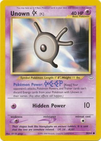 Unown [K] (58/64) [Neo Revelation Unlimited] | Shuffle n Cut Hobbies & Games