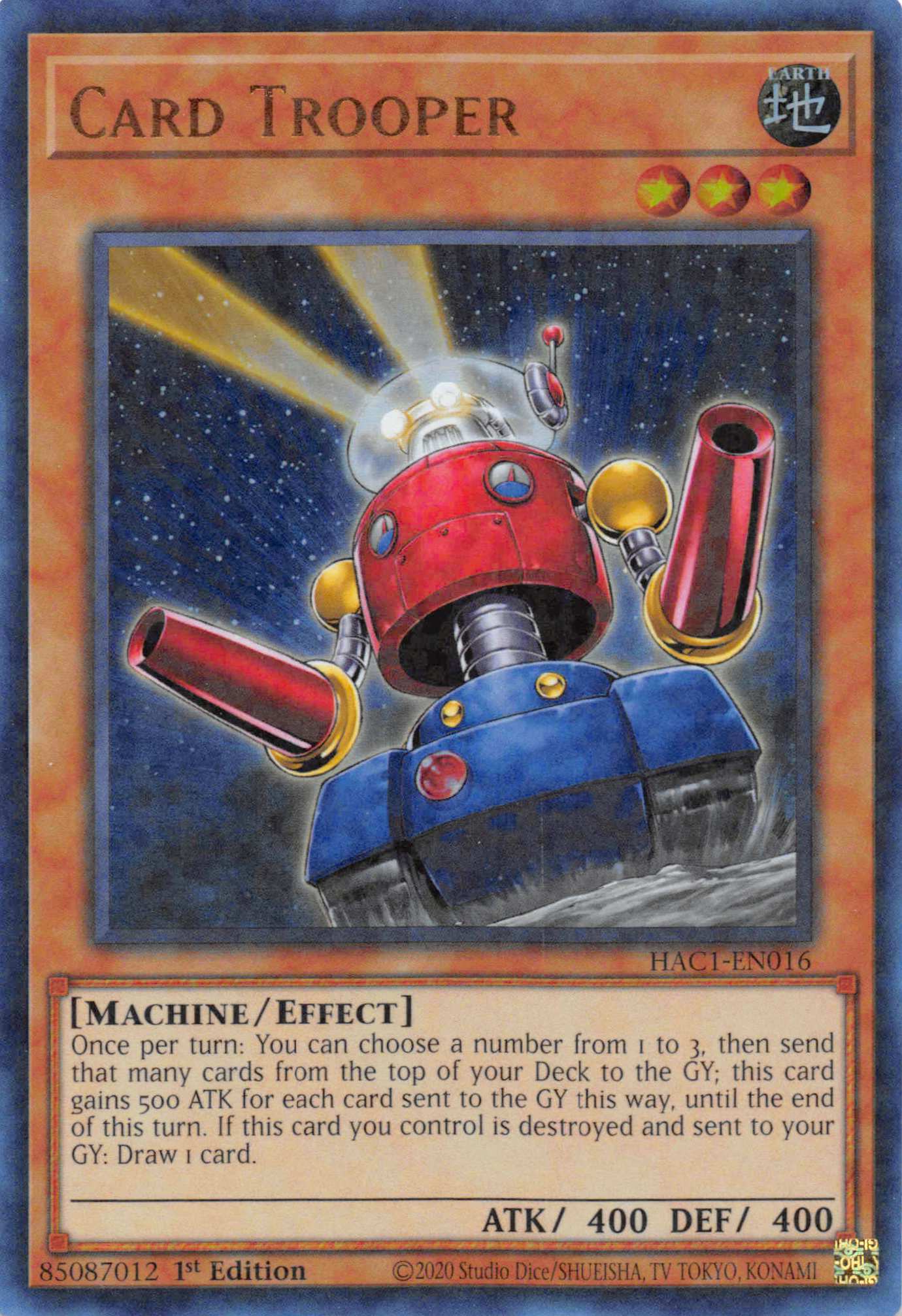 Card Trooper (Duel Terminal) [HAC1-EN016] Parallel Rare | Shuffle n Cut Hobbies & Games