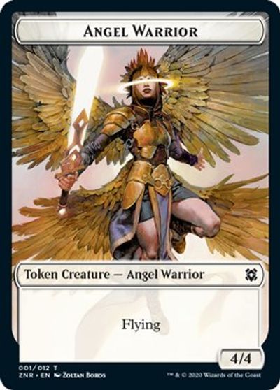 Angel Warrior // Shark Double-Sided Token [Challenger Decks 2021 Tokens] | Shuffle n Cut Hobbies & Games