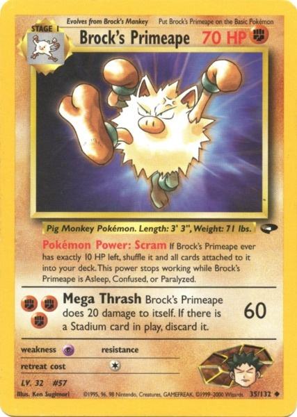 Brock's Primeape (35/132) [Gym Challenge Unlimited] | Shuffle n Cut Hobbies & Games