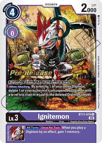 Ignitemon [BT11-076] [Dimensional Phase Pre-Release Promos] | Shuffle n Cut Hobbies & Games