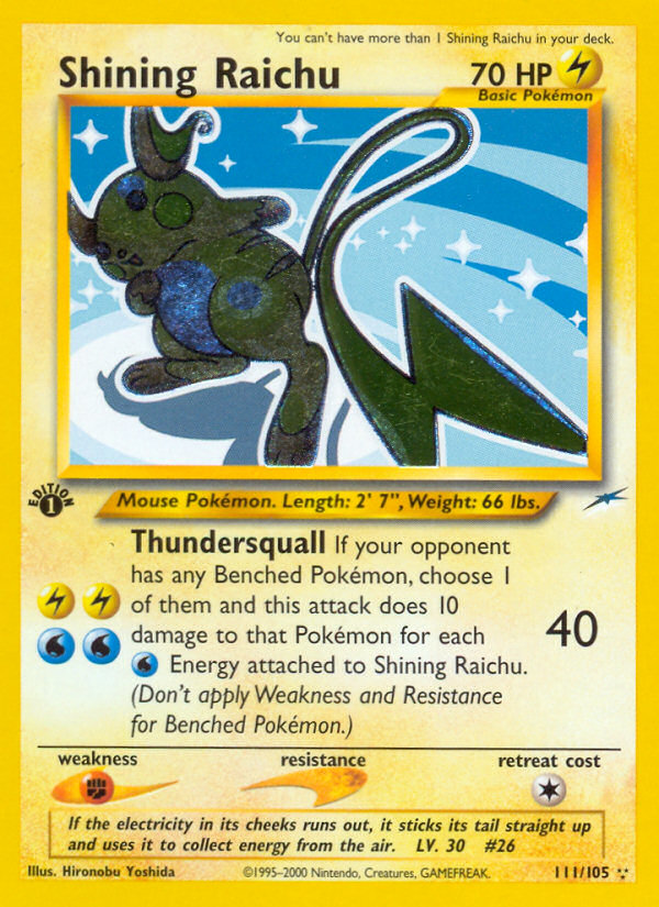 Shining Raichu (111/105) [Neo Destiny 1st Edition] | Shuffle n Cut Hobbies & Games