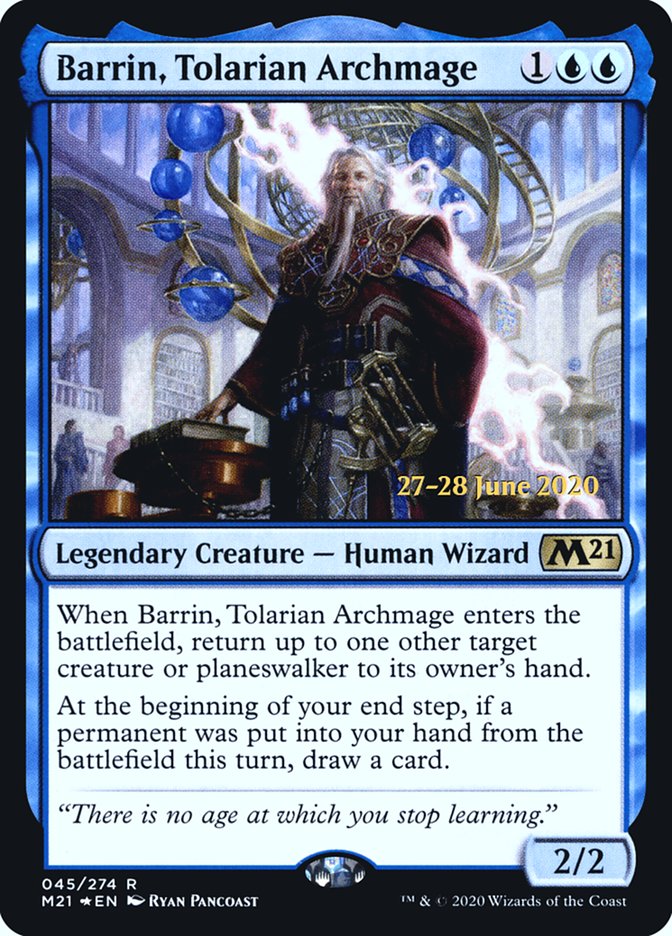 Barrin, Tolarian Archmage [Core Set 2021 Prerelease Promos] | Shuffle n Cut Hobbies & Games