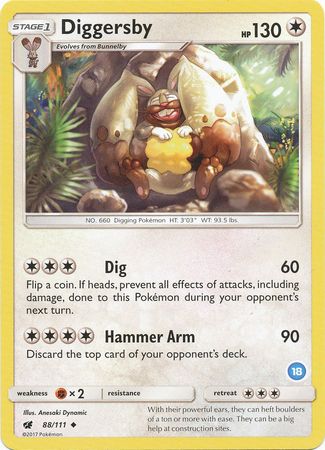 Diggersby (88/111) (Deck Exclusive #18) [Sun & Moon: Trainer Kit - Alolan Ninetales] | Shuffle n Cut Hobbies & Games