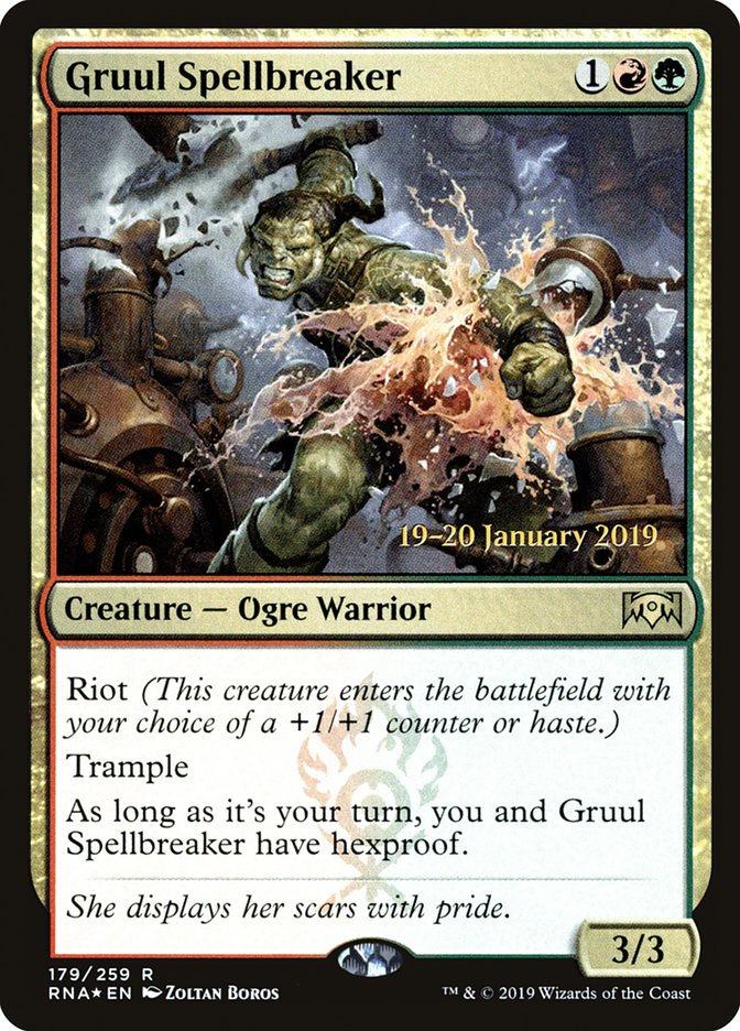 Gruul Spellbreaker [Ravnica Allegiance Prerelease Promos] | Shuffle n Cut Hobbies & Games