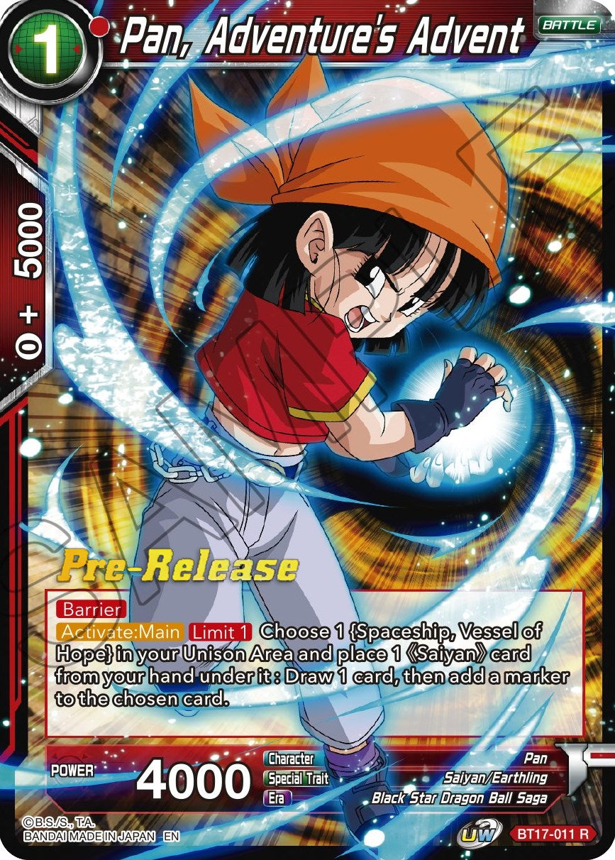 Pan, Adventure's Advent (BT17-011) [Ultimate Squad Prerelease Promos] | Shuffle n Cut Hobbies & Games