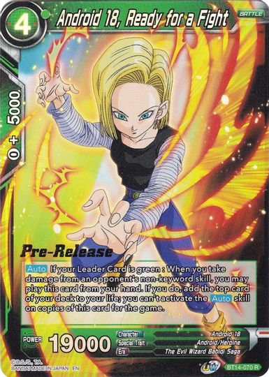 Android 18, Ready for a Fight (BT14-070) [Cross Spirits Prerelease Promos] | Shuffle n Cut Hobbies & Games