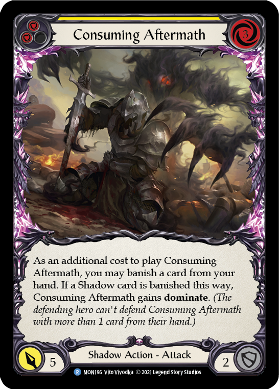 Consuming Aftermath (Yellow) (Rainbow Foil) [MON196-RF] 1st Edition Rainbow Foil | Shuffle n Cut Hobbies & Games