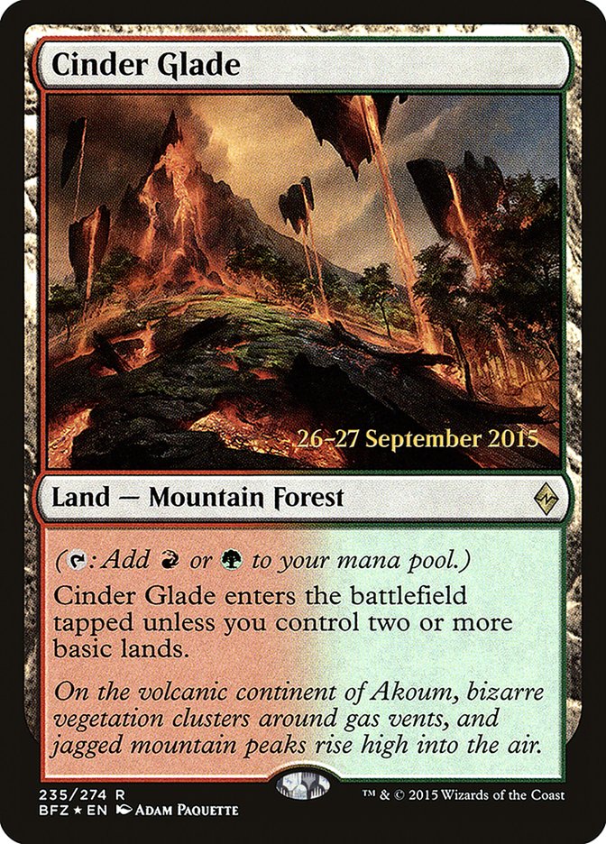 Cinder Glade [Battle for Zendikar Prerelease Promos] | Shuffle n Cut Hobbies & Games