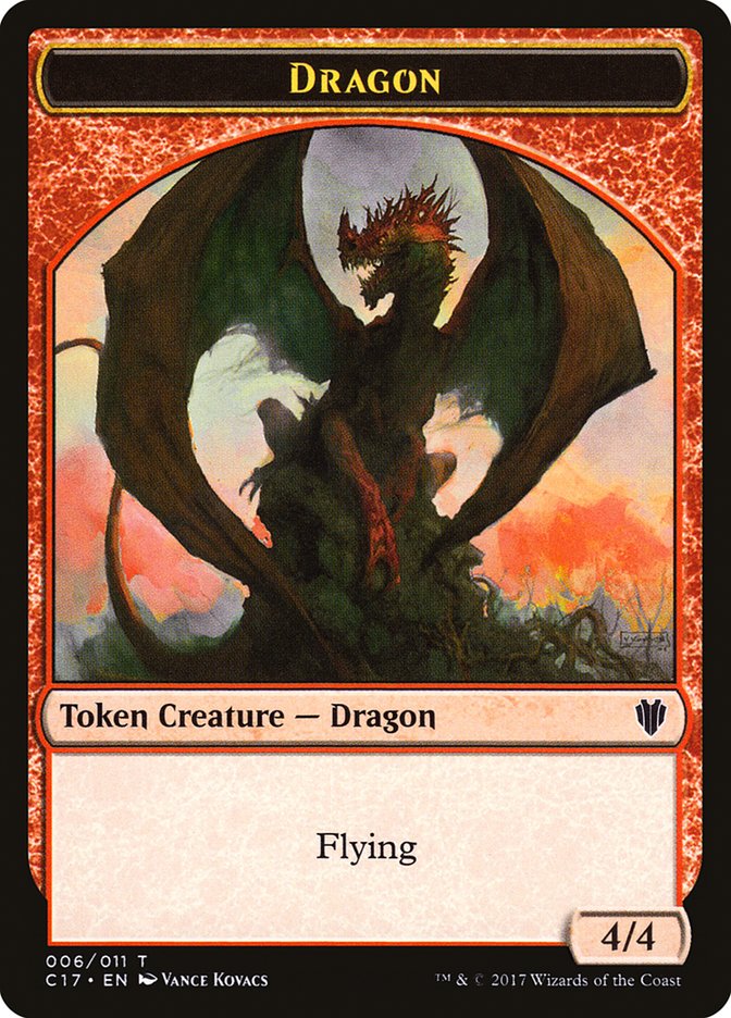 Cat Dragon // Dragon (006) Double-Sided Token [Commander 2017 Tokens] | Shuffle n Cut Hobbies & Games