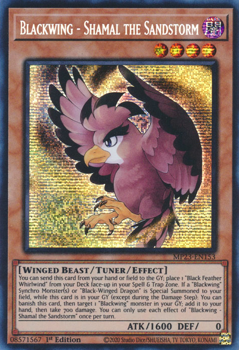 Blackwing - Shamal the Sandstorm [MP23-EN153] Prismatic Secret Rare | Shuffle n Cut Hobbies & Games