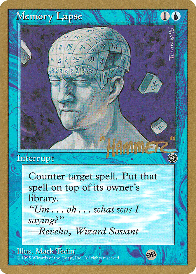 Memory Lapse (Runes) (Shawn "Hammer" Regnier) (SB) [Pro Tour Collector Set] | Shuffle n Cut Hobbies & Games