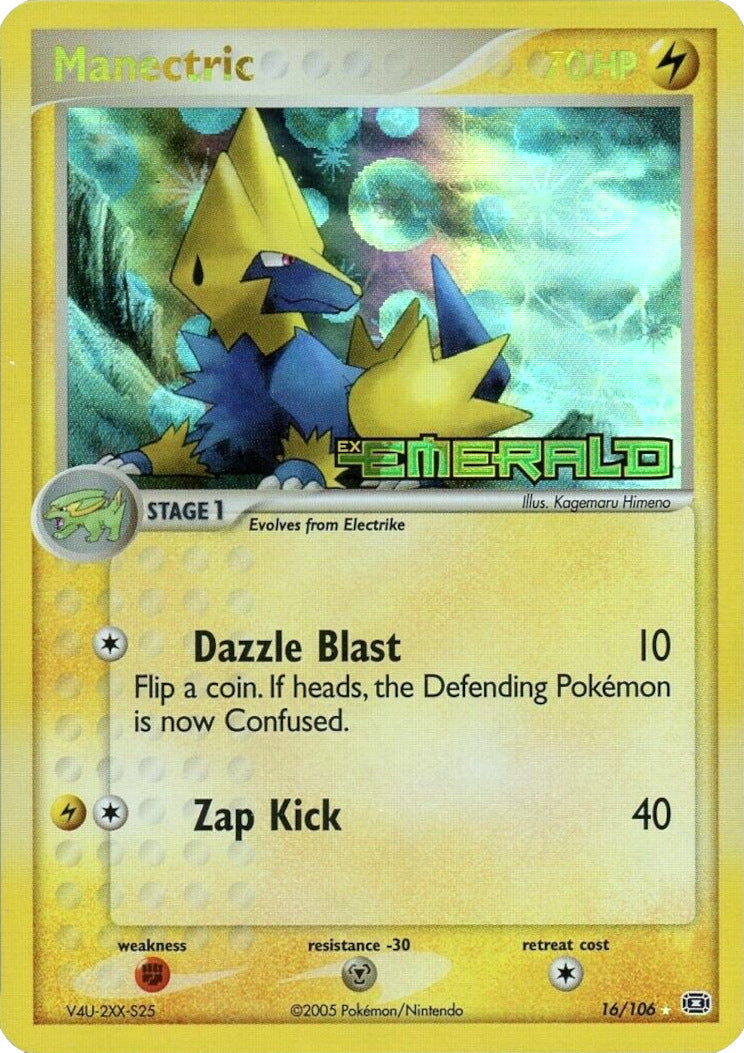 Manectric (16/106) (Stamped) [EX: Emerald] | Shuffle n Cut Hobbies & Games