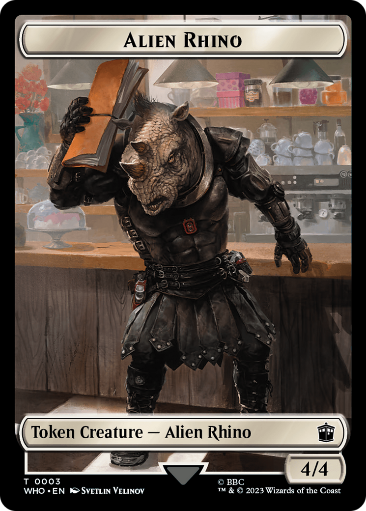 Alien Rhino // Treasure (0030) Double-Sided Token [Doctor Who Tokens] | Shuffle n Cut Hobbies & Games