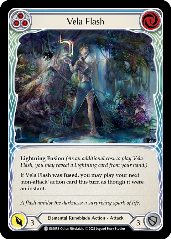 Vela Flash (Blue) [ELE078] (Tales of Aria)  1st Edition Rainbow Foil | Shuffle n Cut Hobbies & Games