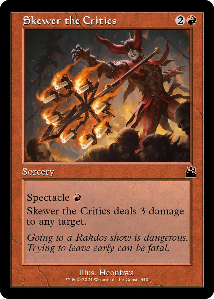 Skewer the Critics (Retro Frame) [Ravnica Remastered] | Shuffle n Cut Hobbies & Games