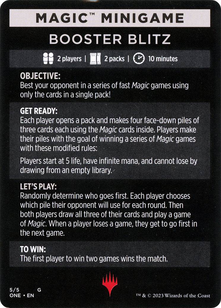 Booster Blitz (Magic Minigame) [Phyrexia: All Will Be One Minigame] | Shuffle n Cut Hobbies & Games