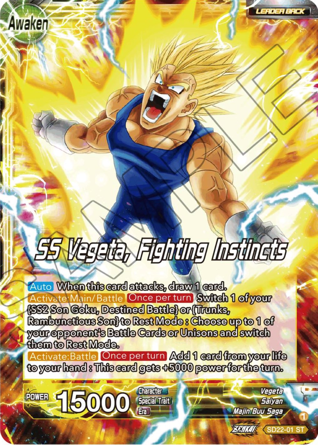 Vegeta // SS Vegeta, Fighting Instincts (Starter Deck Exclusive) (SD22-01) [Power Absorbed] | Shuffle n Cut Hobbies & Games