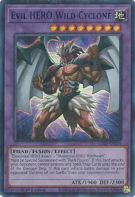 Evil HERO Wild Cyclone (Blue) [LDS3-EN030] Ultra Rare | Shuffle n Cut Hobbies & Games