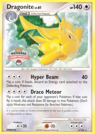 Dragonite (2/146) (National Championship) [Diamond & Pearl: Legends Awakened] | Shuffle n Cut Hobbies & Games