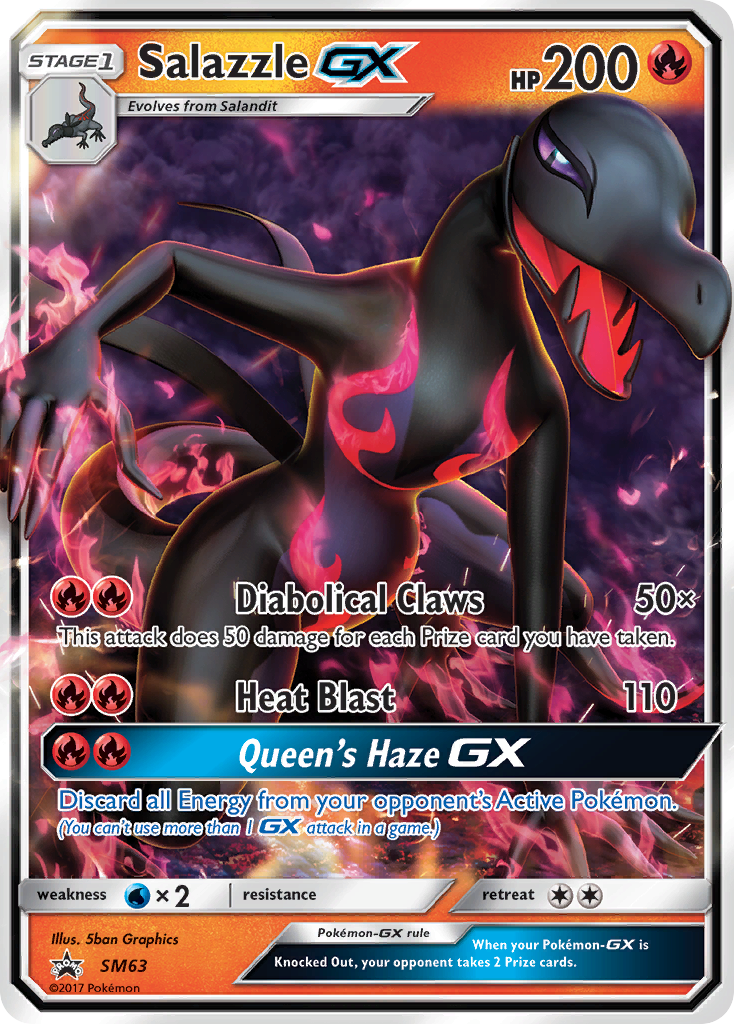 Salazzle GX (SM63) [Sun & Moon: Black Star Promos] | Shuffle n Cut Hobbies & Games