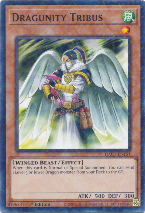 Dragunity Tribus (Duel Terminal) [HAC1-EN151] Common | Shuffle n Cut Hobbies & Games