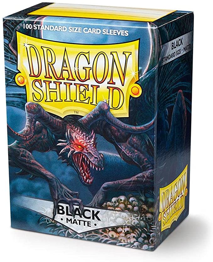 Dragon Shield 100ct MATTE standard Sleeves - Black | Shuffle n Cut Hobbies & Games