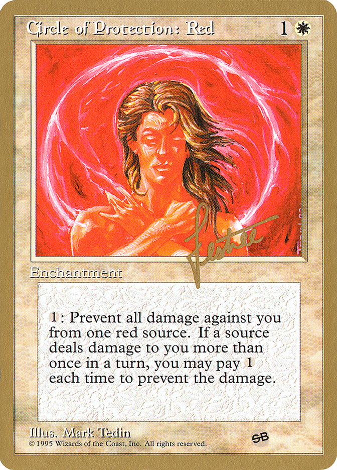 Circle of Protection: Red (Bertrand Lestree) (SB) (4ED) [Pro Tour Collector Set] | Shuffle n Cut Hobbies & Games