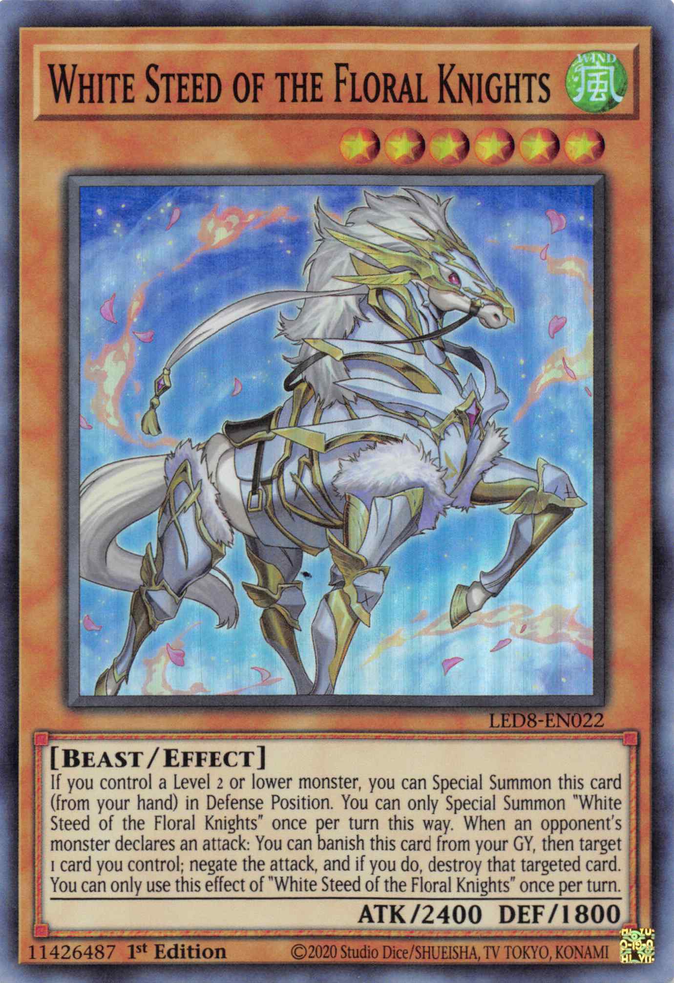 White Steed of the Floral Knights [LED8-EN022] Super Rare | Shuffle n Cut Hobbies & Games